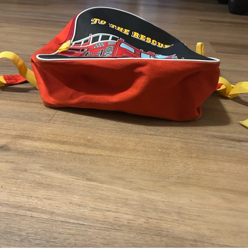 Kinder Scholar Backpack for boys Red and Yellow Fire Truck Adventure Backpack 🎒